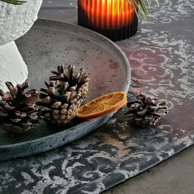 AKSOMINĖ kalėdinė staltiesė ir takelis LUSTRE (grey)