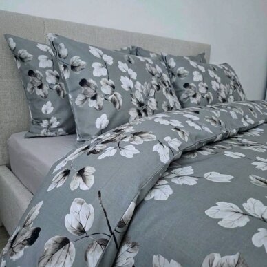 Gėlėti MAKO Satino užvalkalai pagalvėms DREAM GREY 2 Gėlėti MAKO Satino užvalkalai pagalvėms DREAM GREY 2