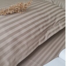 Striped satin pillowcases TAUPE