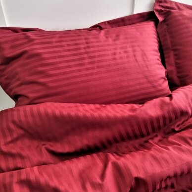 полосатый комплект постельного белья WINE RED 3