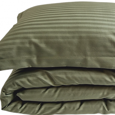 striped satin pillow covers MOSS GREEN