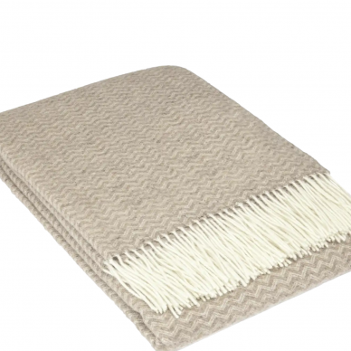 Merino and cashmere wool blanket LIGHT BROWN