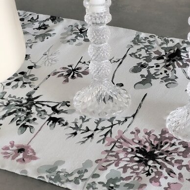 Jacquard tablecloth or runner FIORI pink