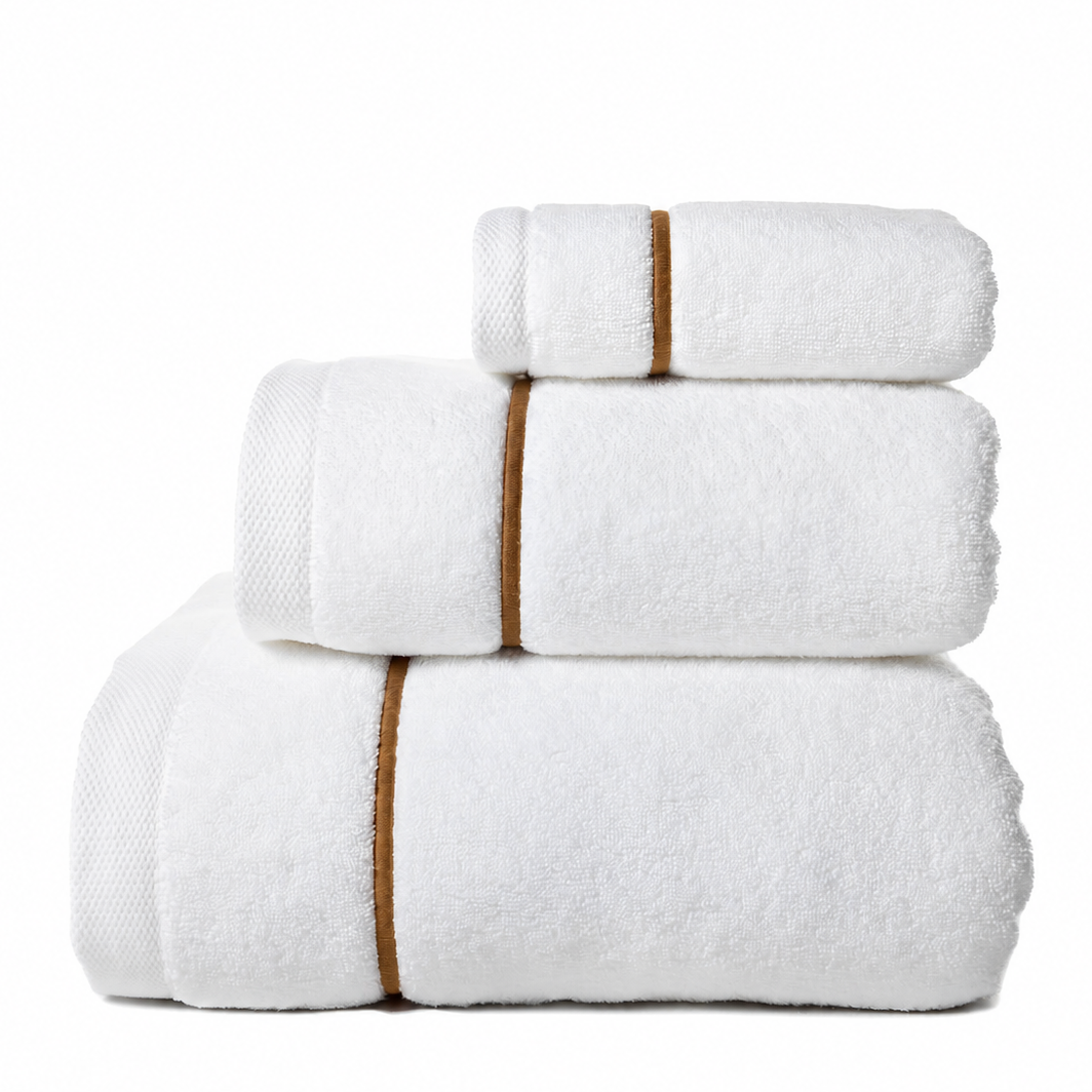 ZERO TWIST 3-teiliges Handtuchset POSIDON white/coqnac