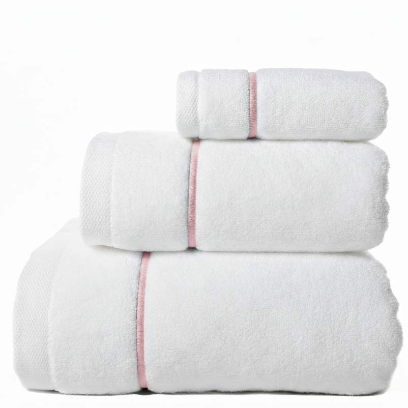 ZERO TWIST kokvilnas dvieļu komplekts POSIDON  white/blush